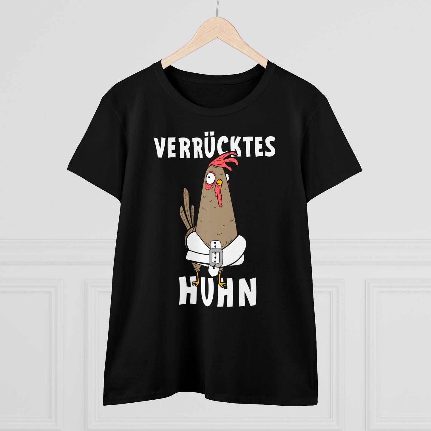 Damen T-Shirt Verrücktes Huhn