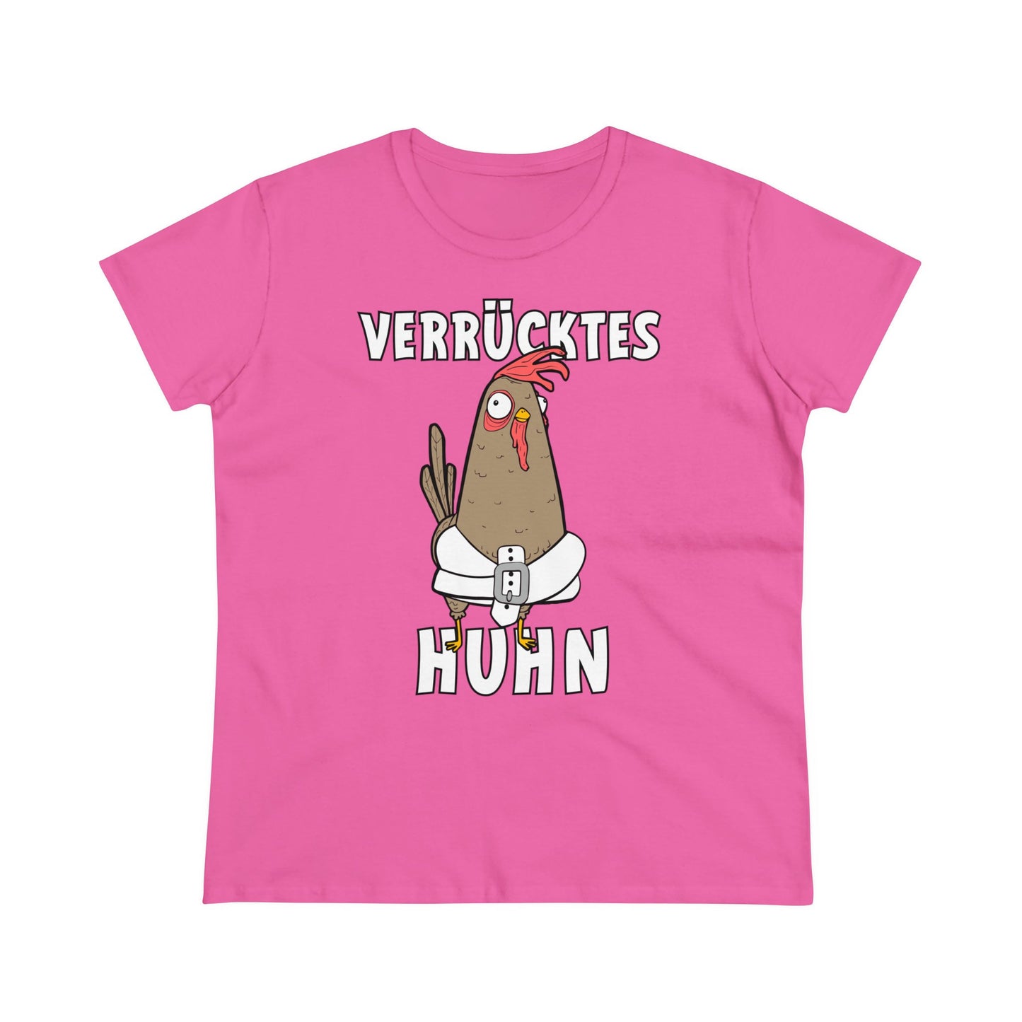 Damen T-Shirt Verrücktes Huhn