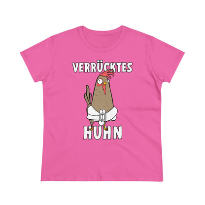 Damen T-Shirt Verrücktes Huhn