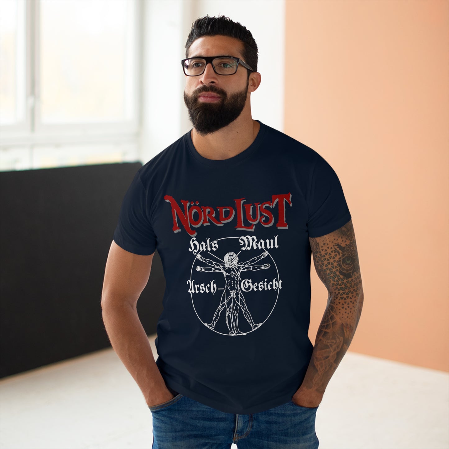 T-Shirt (bis 5XL) NördLust Hals Maul Arsch Gesicht
