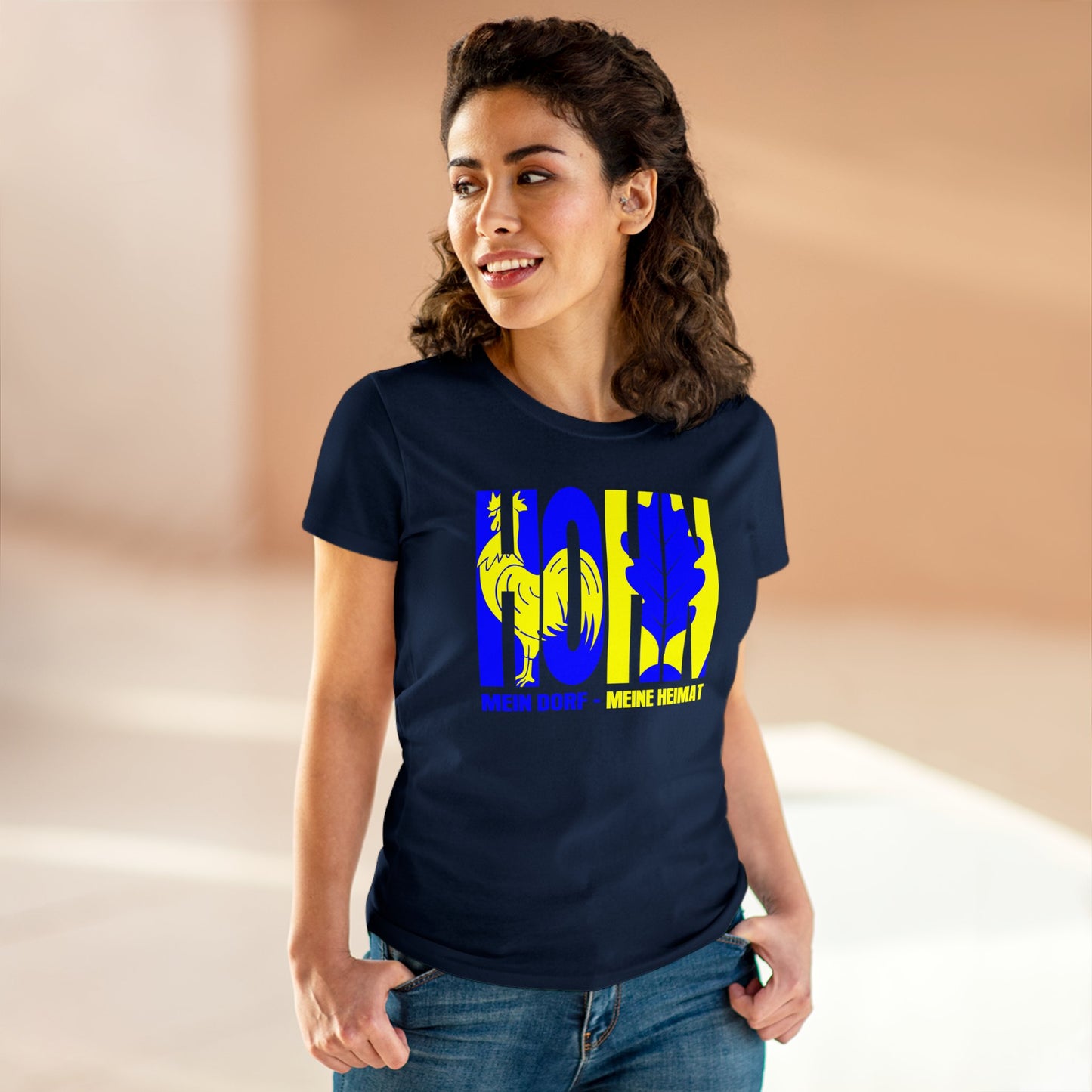 Damen T-Shirt Hohn Mein Dorf - Meine Heimat