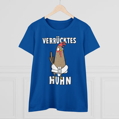Damen T-Shirt Verrücktes Huhn