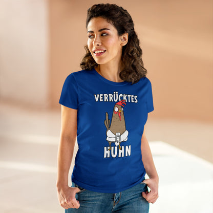 Damen T-Shirt Verrücktes Huhn