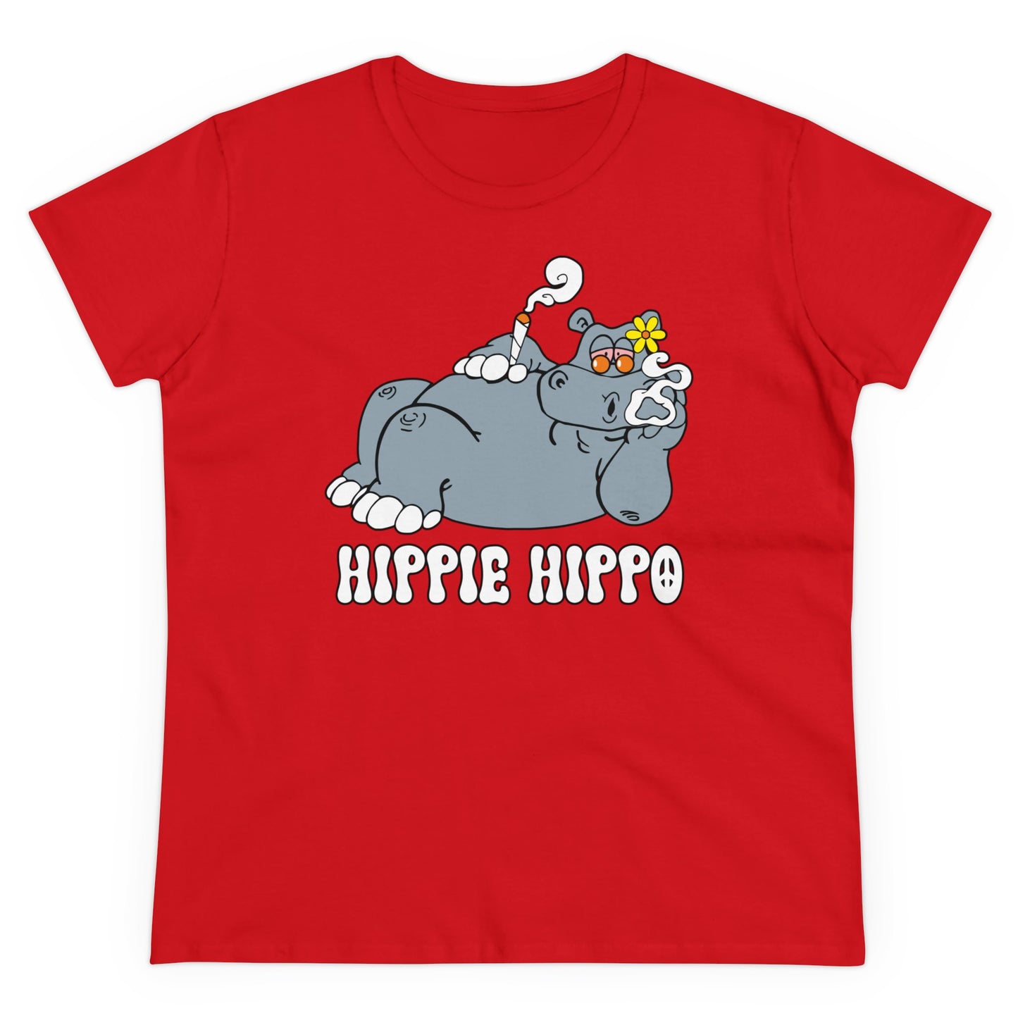 Damen T-Shirt Hippie Hippo