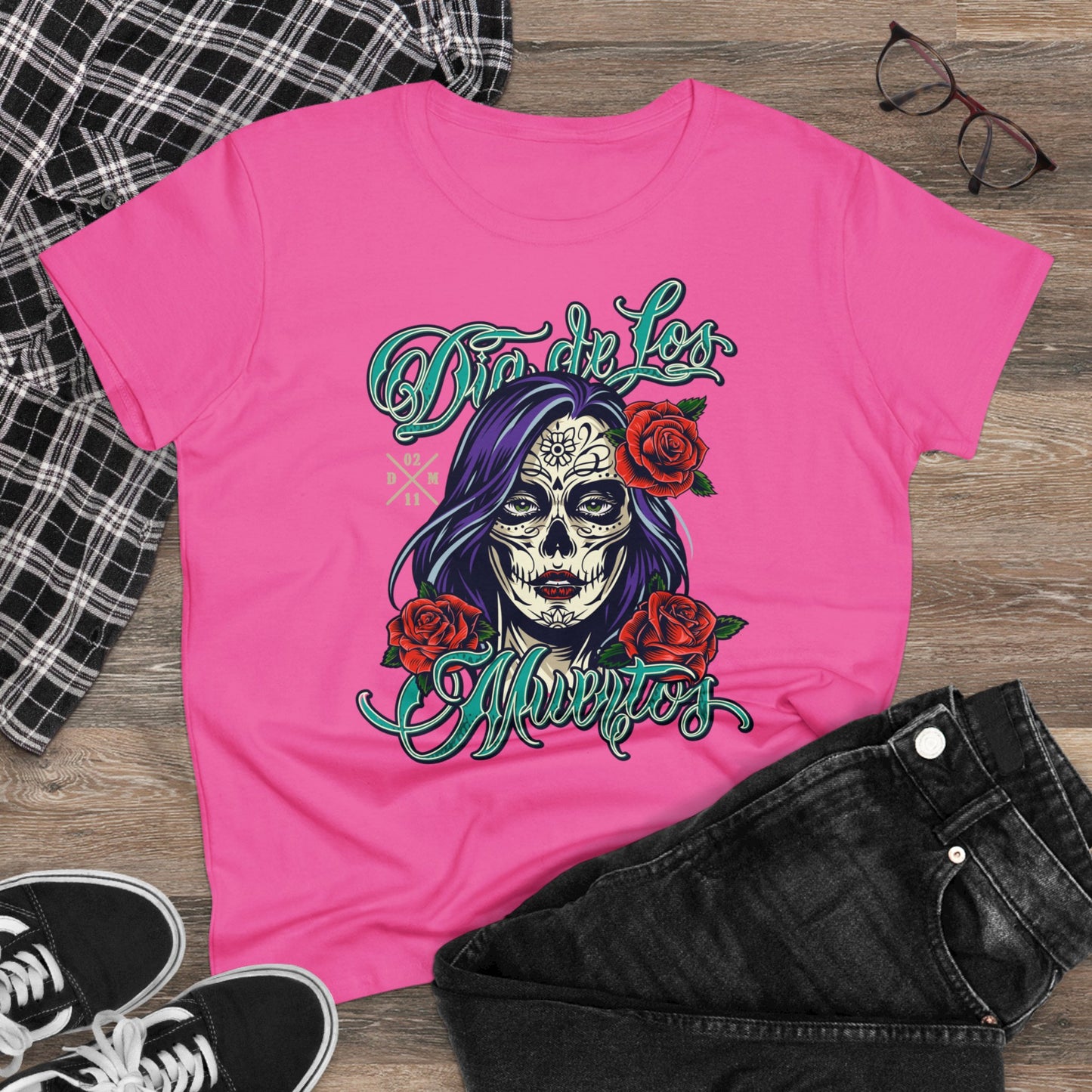 Damen T-Shirt Dia de Los Muertos