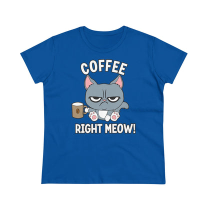 Damen T-Shirt Coffee right meow