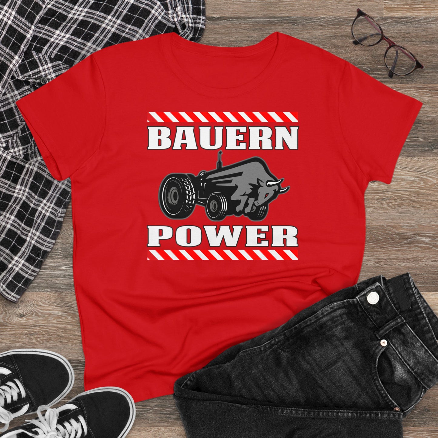 Damen T-Shirt Bauern Power