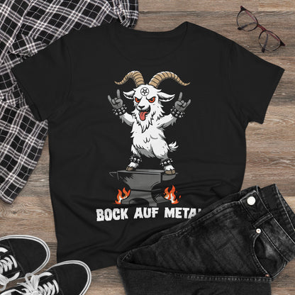 Damen T-Shirt Bock auf Metal