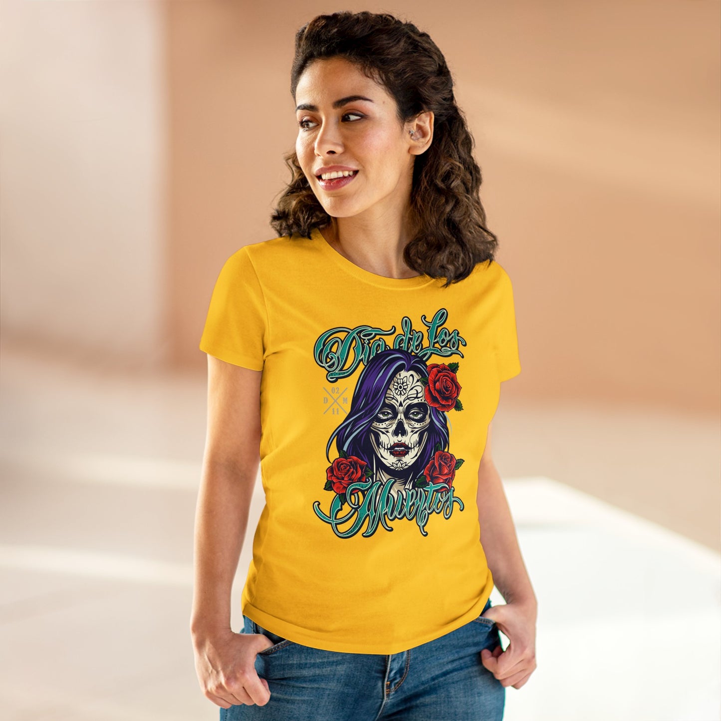 Damen T-Shirt Dia de Los Muertos