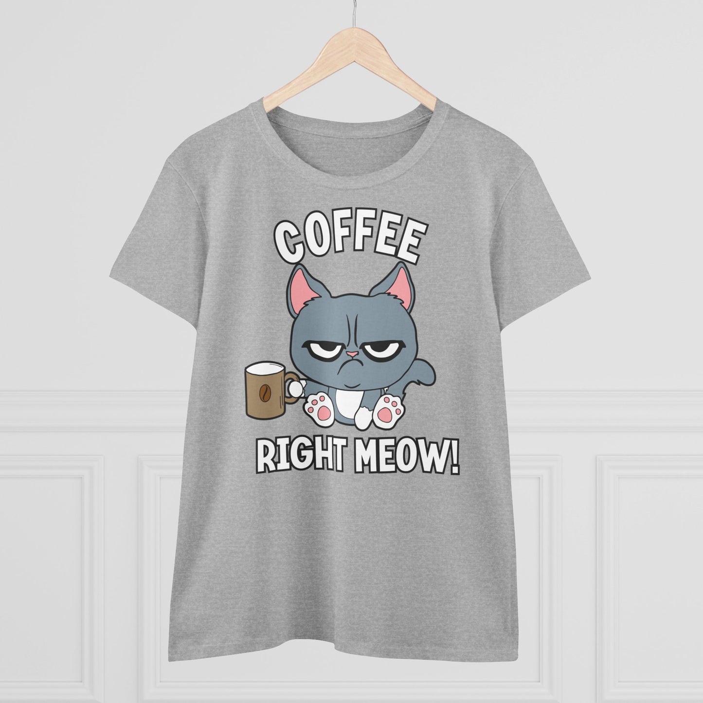 Damen T-Shirt Coffee right meow