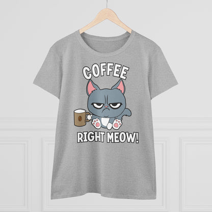 Damen T-Shirt Coffee right meow