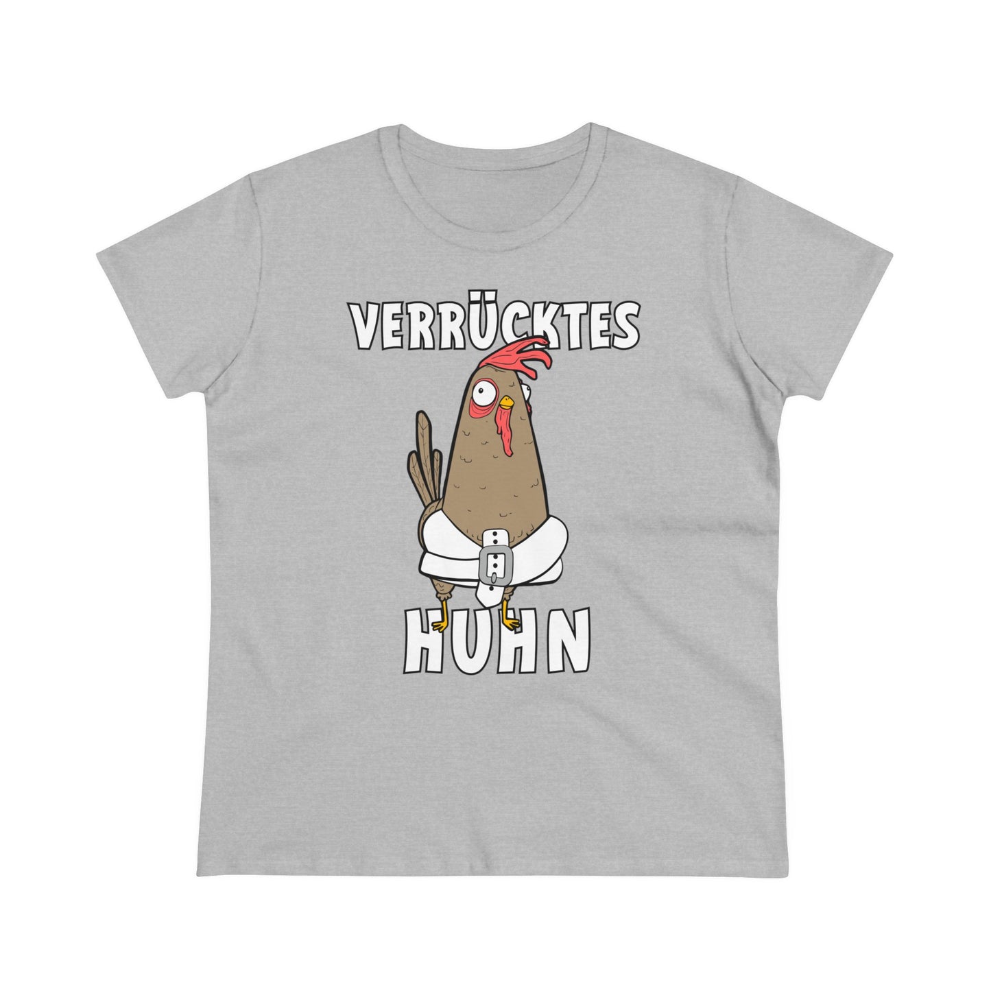 Damen T-Shirt Verrücktes Huhn