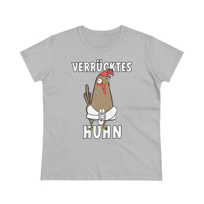 Damen T-Shirt Verrücktes Huhn