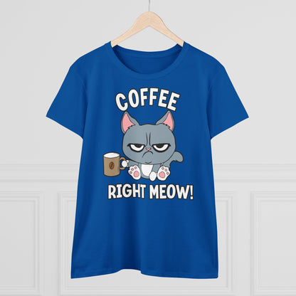 Damen T-Shirt Coffee right meow