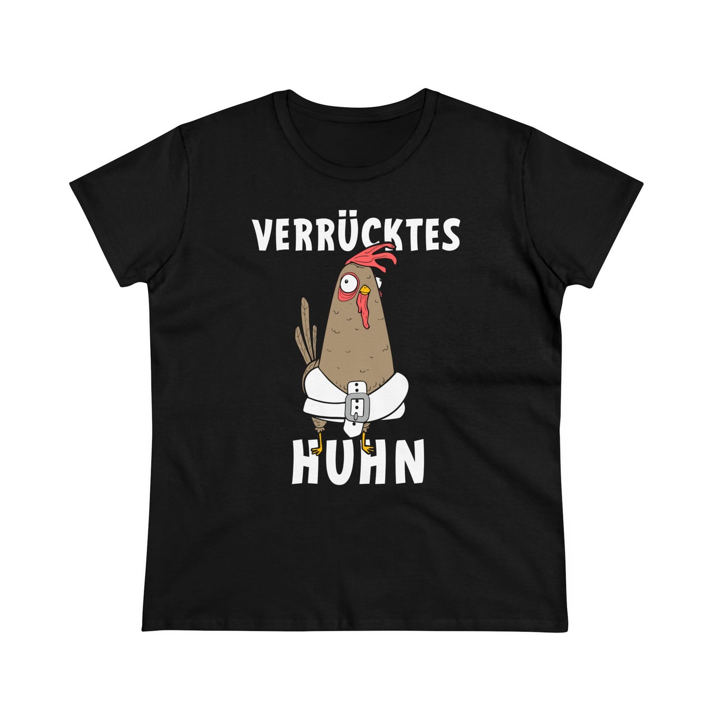 Damen T-Shirt Verrücktes Huhn