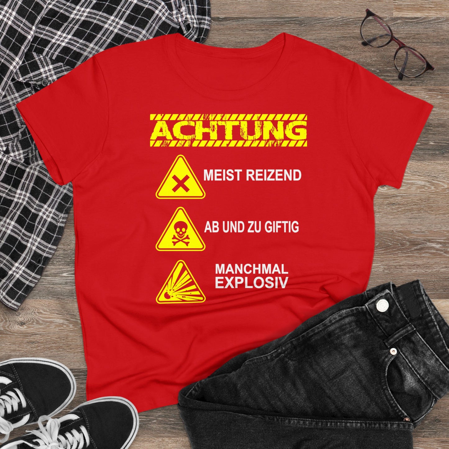 Damen T-Shirt Achtung