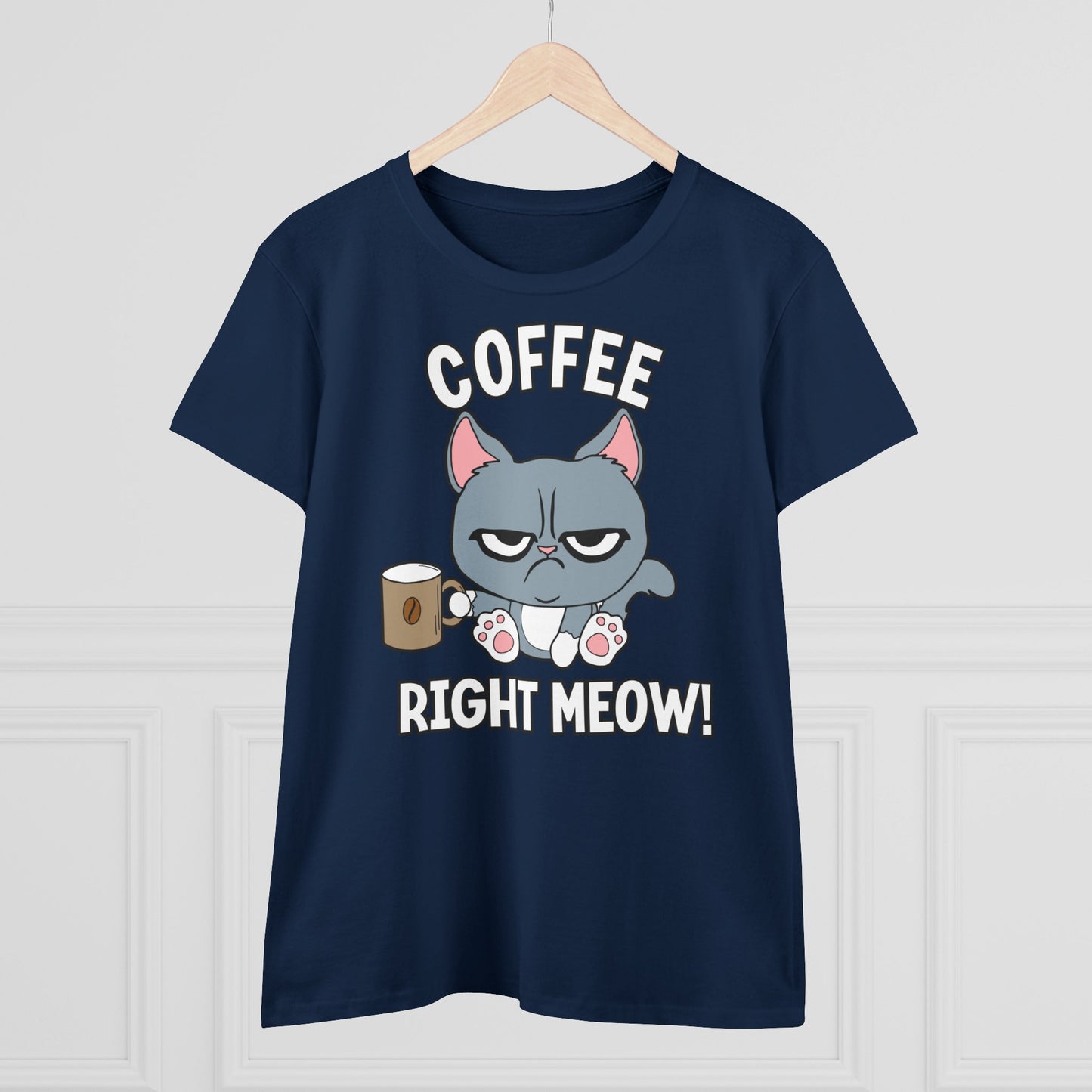 Damen T-Shirt Coffee right meow