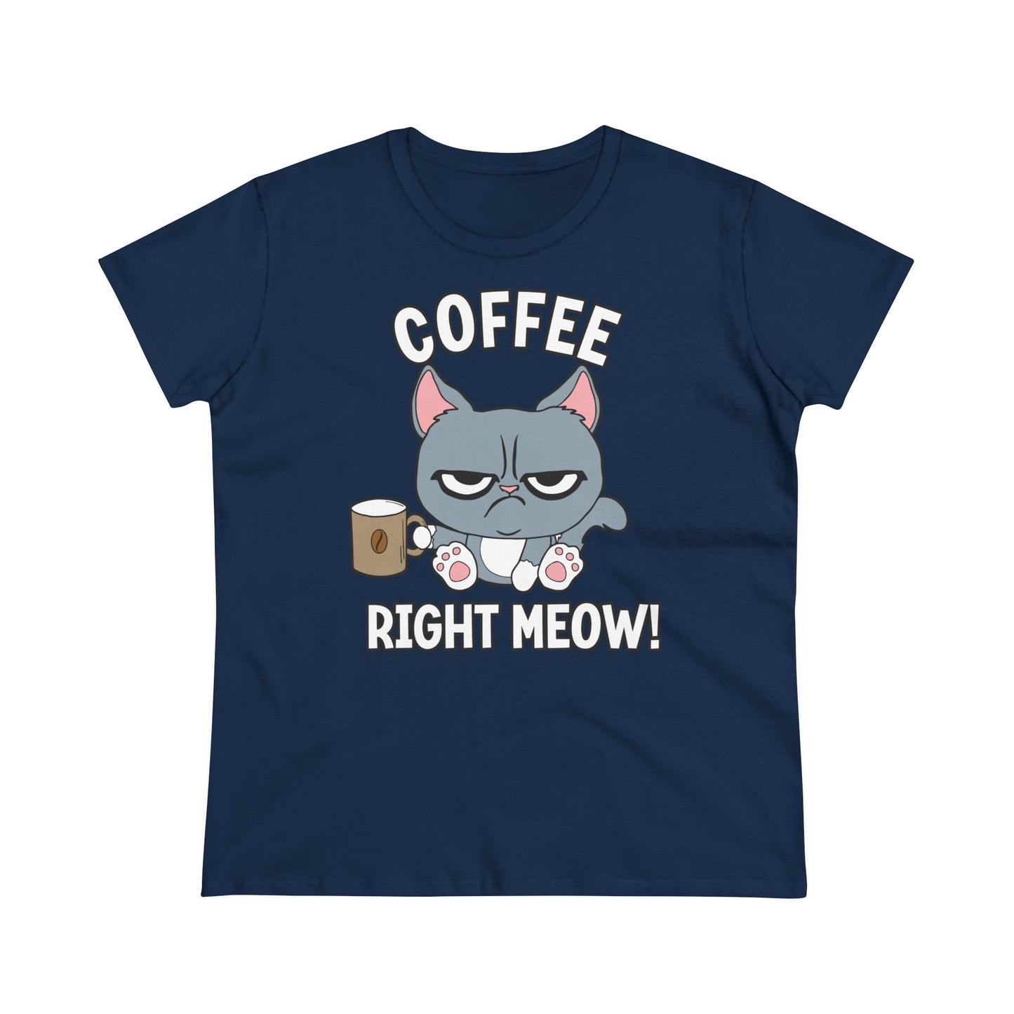 Damen T-Shirt Coffee right meow