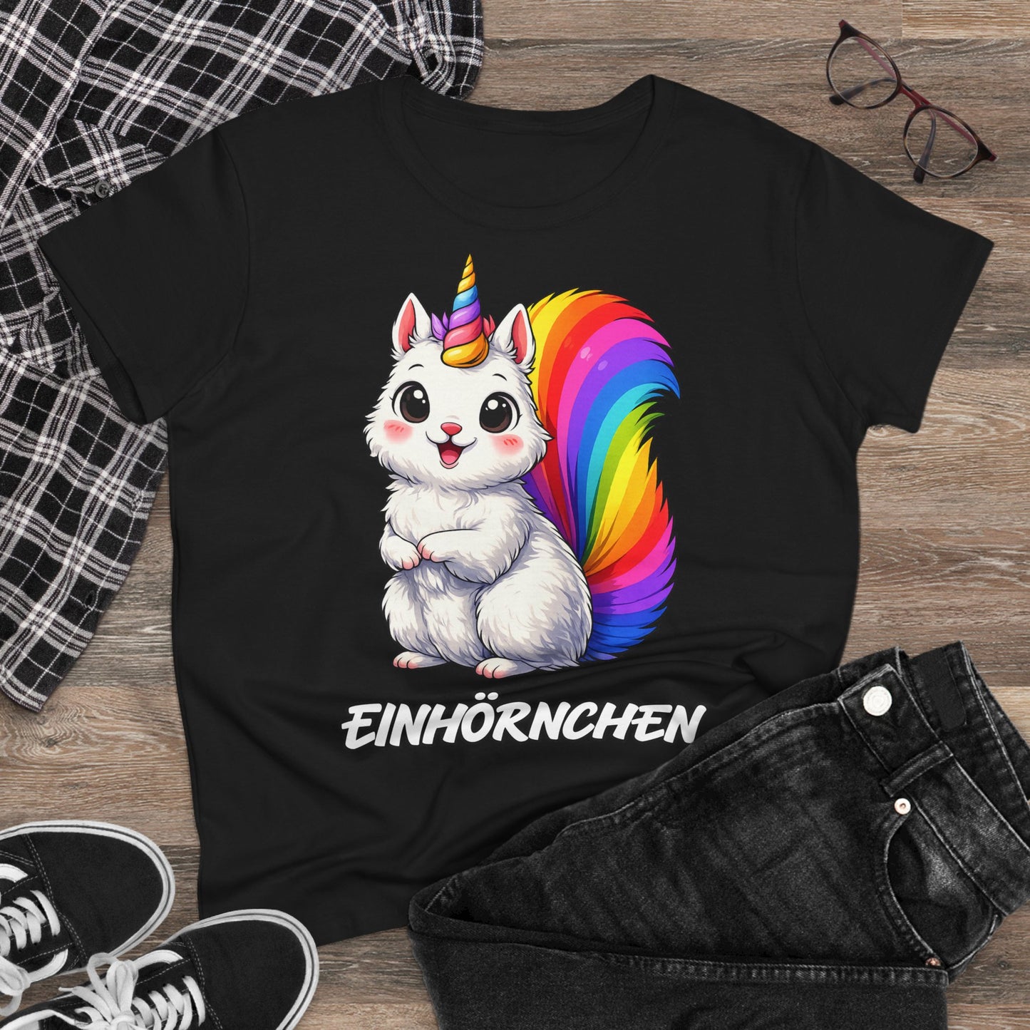 Damen T-Shirt Einhörnchen
