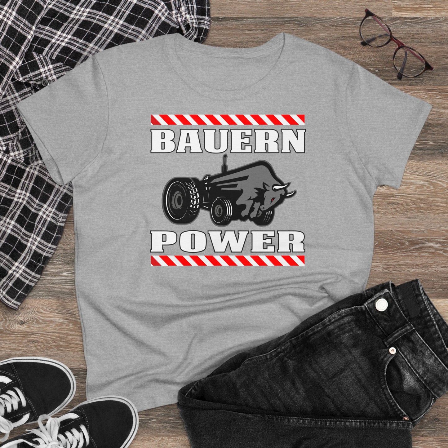 Damen T-Shirt Bauern Power