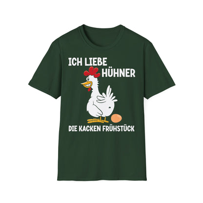 T-Shirt Ich liebe Hühner - die kacken Frühstück