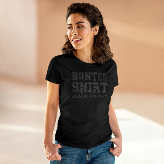 Damen T-Shirt Buntes Shirt Black Edition