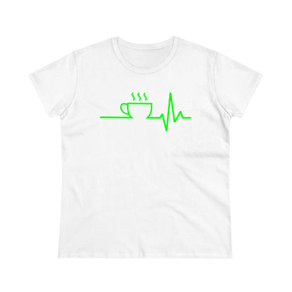 Damen T-Shirt Kaffee EKG
