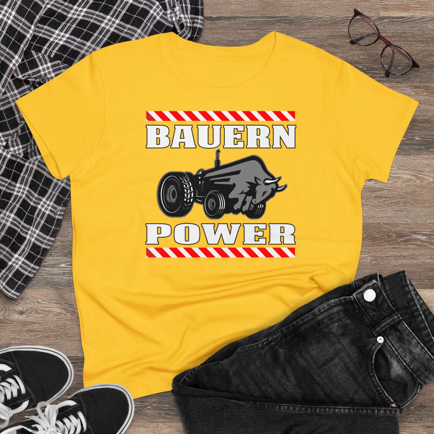 Damen T-Shirt Bauern Power