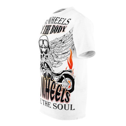 Allover T-Shirt Four Wheels move the Body Two wheels move the Soul