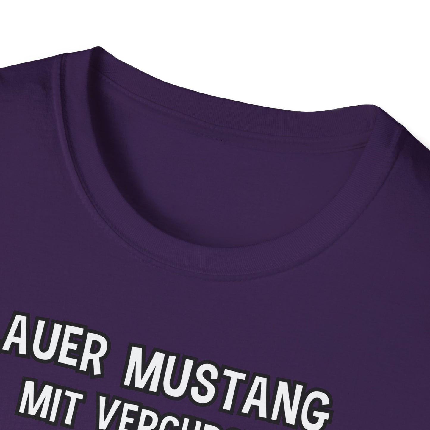 T-Shirt Blauer Mustang mit verchromtem Grill und fetten Schlappen