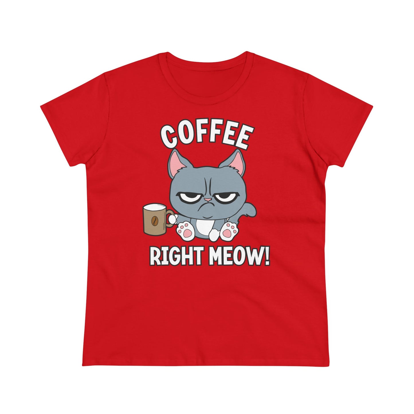 Damen T-Shirt Coffee right meow