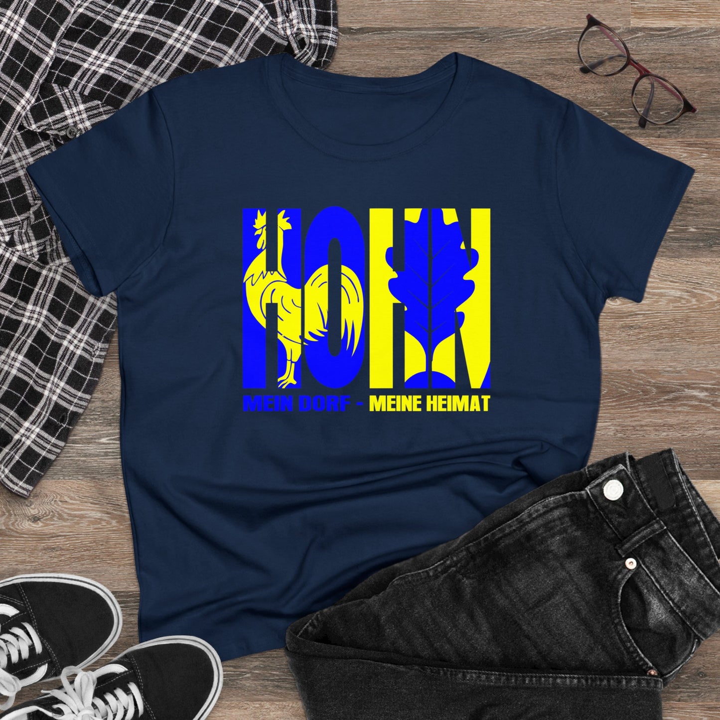 Damen T-Shirt Hohn Mein Dorf - Meine Heimat