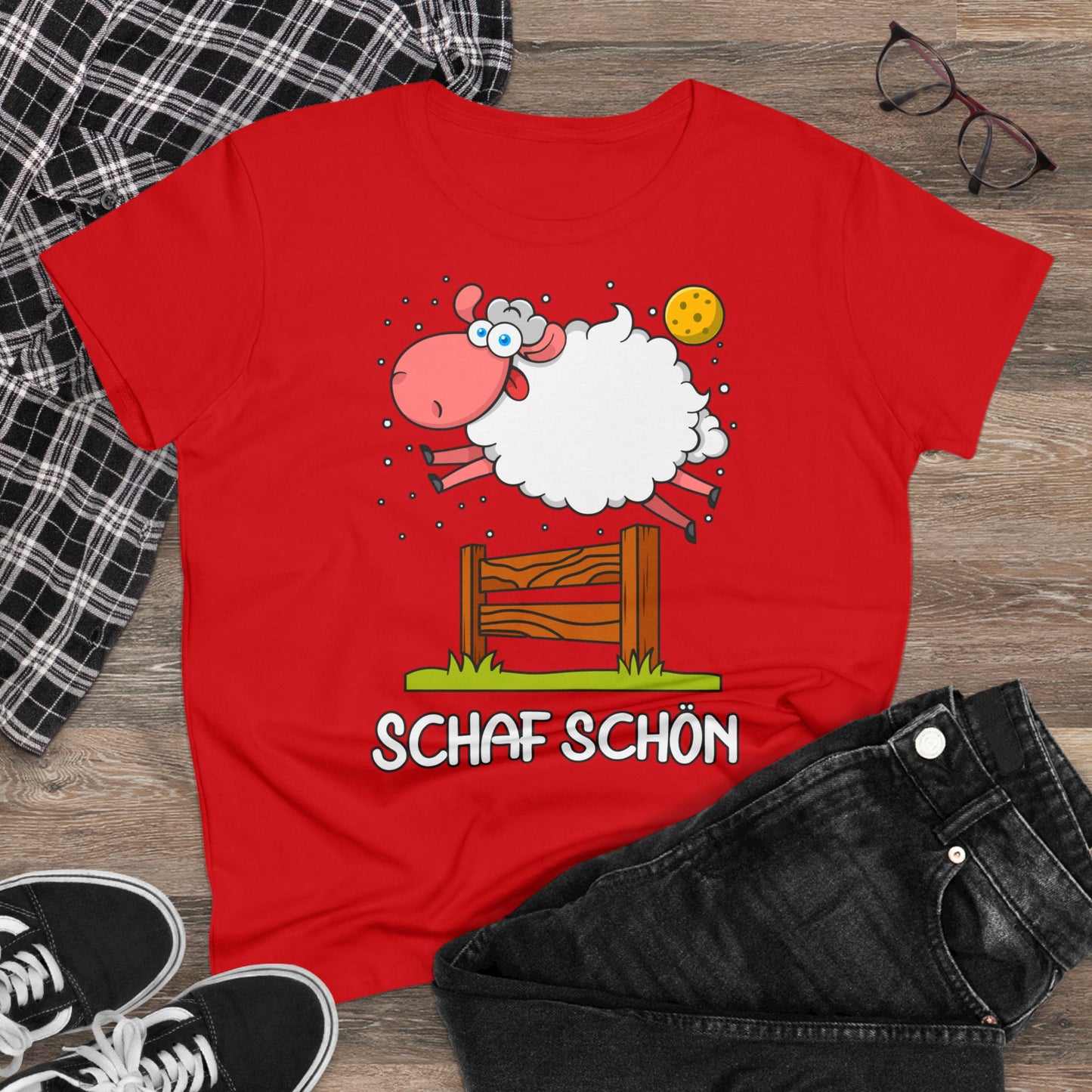 Damen T-Shirt Schaf schön