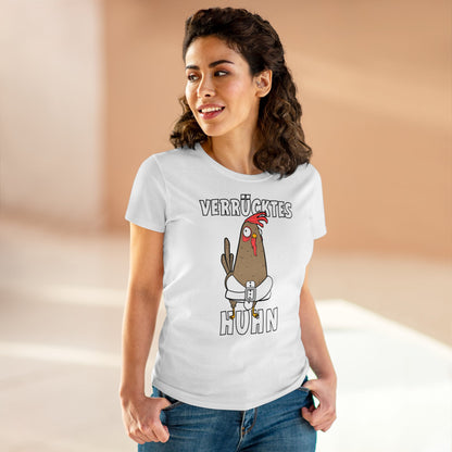 Damen T-Shirt Verrücktes Huhn