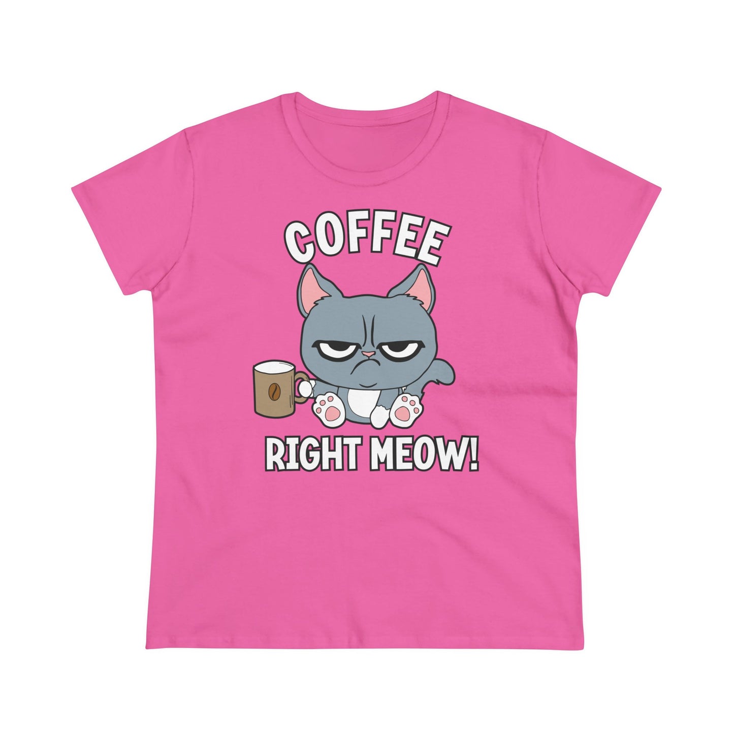 Damen T-Shirt Coffee right meow