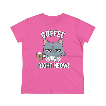 Damen T-Shirt Coffee right meow