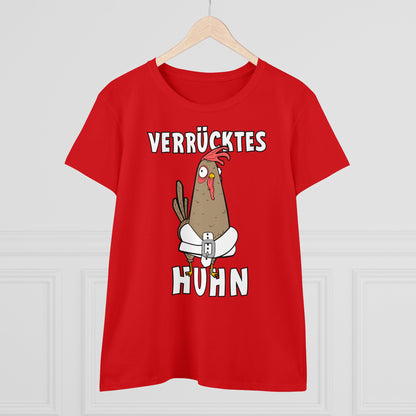 Damen T-Shirt Verrücktes Huhn