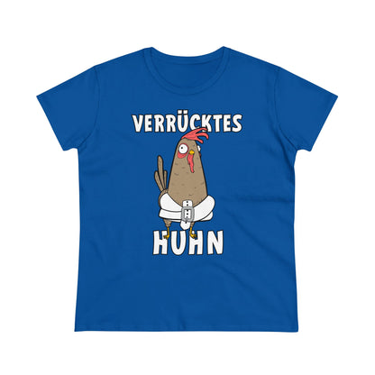 Damen T-Shirt Verrücktes Huhn