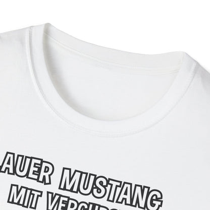 T-Shirt Blauer Mustang mit verchromtem Grill und fetten Schlappen