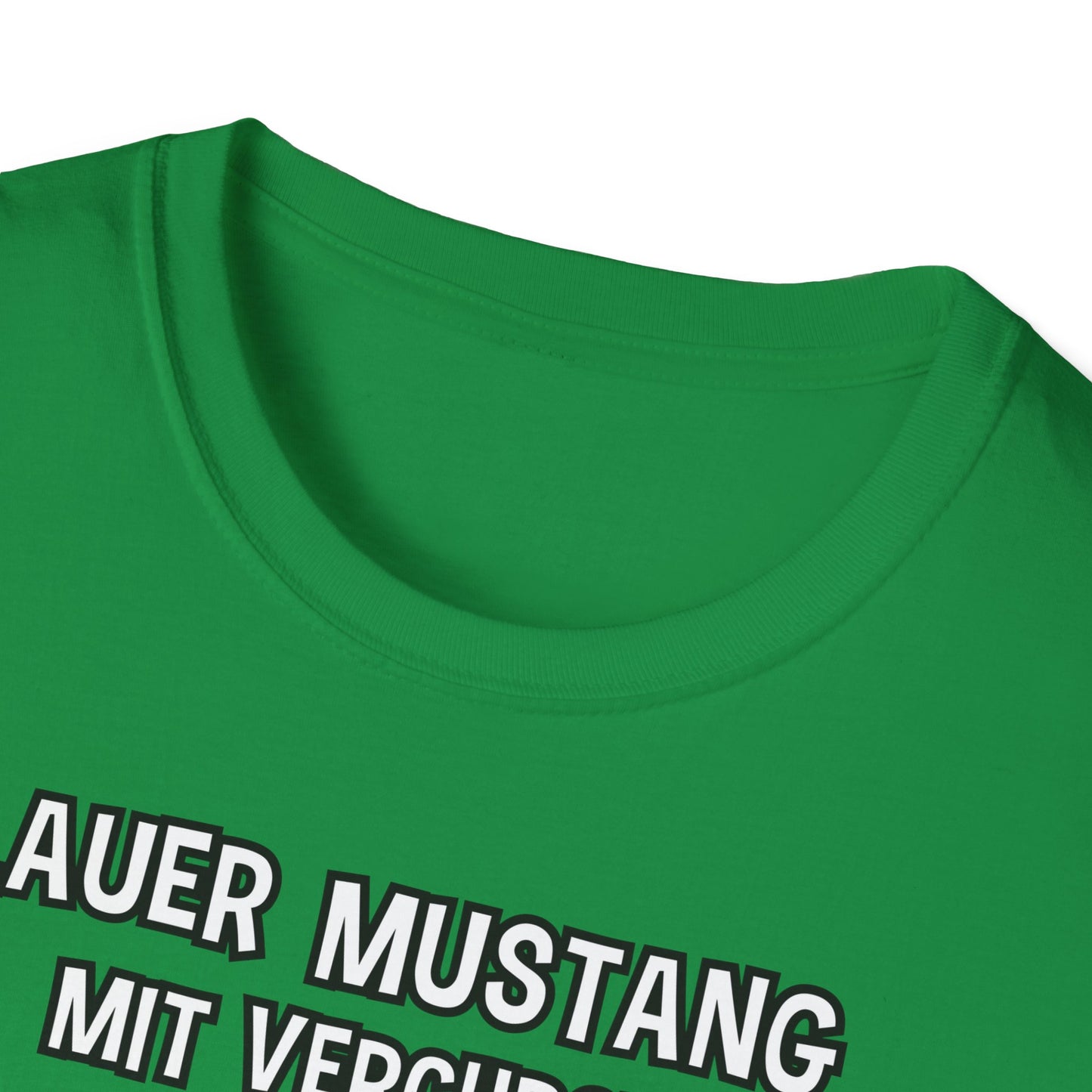 T-Shirt Blauer Mustang mit verchromtem Grill und fetten Schlappen