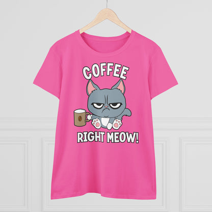 Damen T-Shirt Coffee right meow