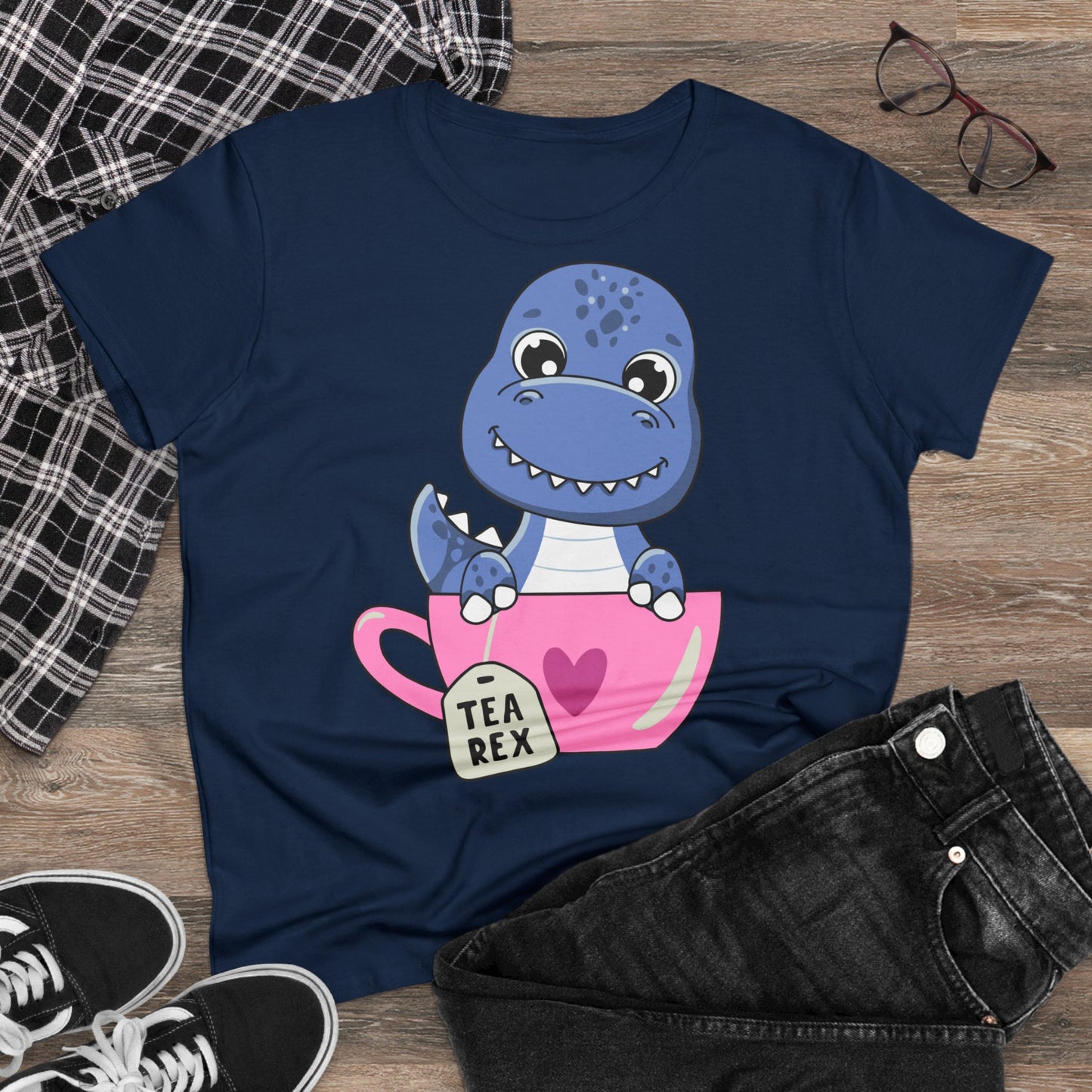 Damen T-Shirt Tea Rex