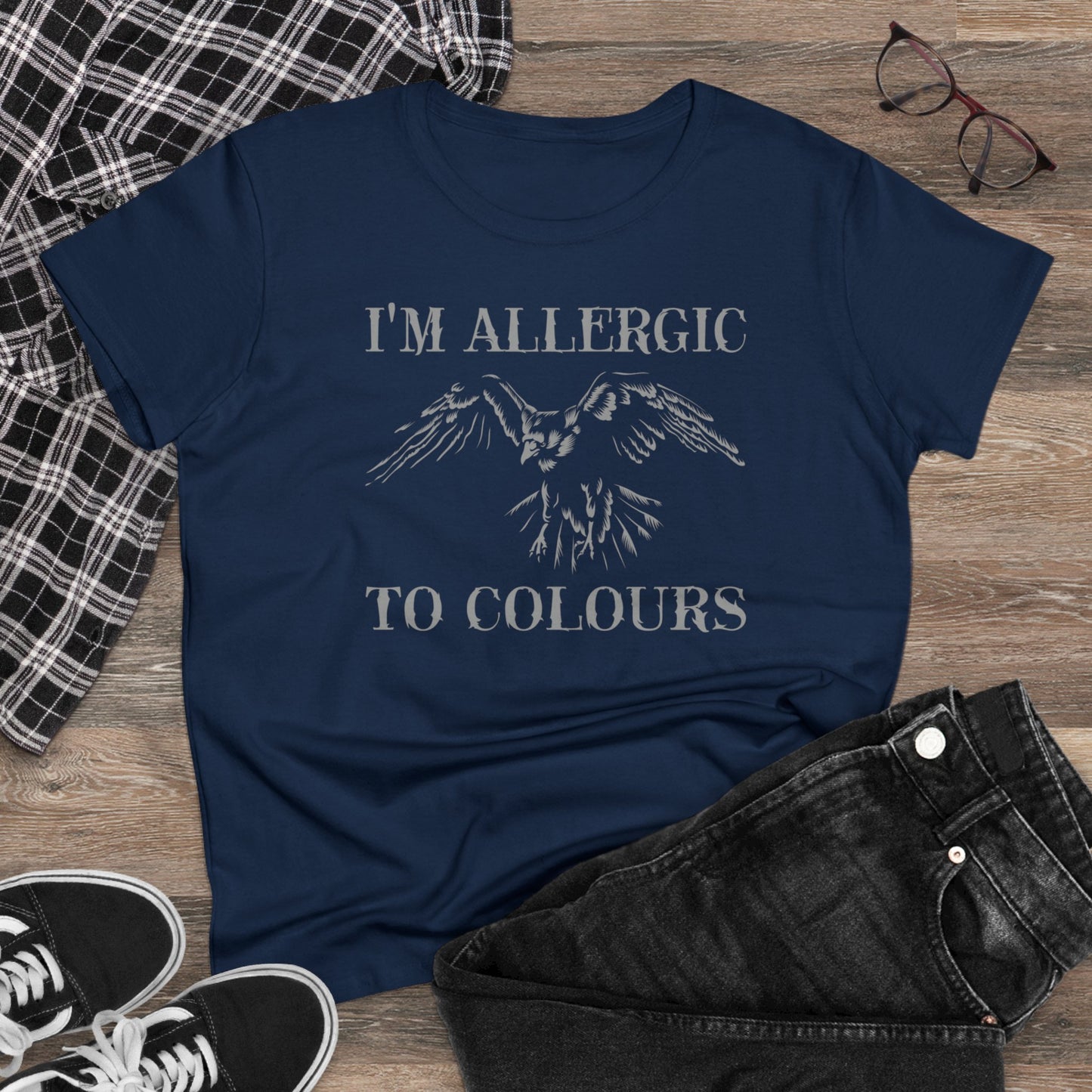 Damen T-Shirt Allergic to Colours