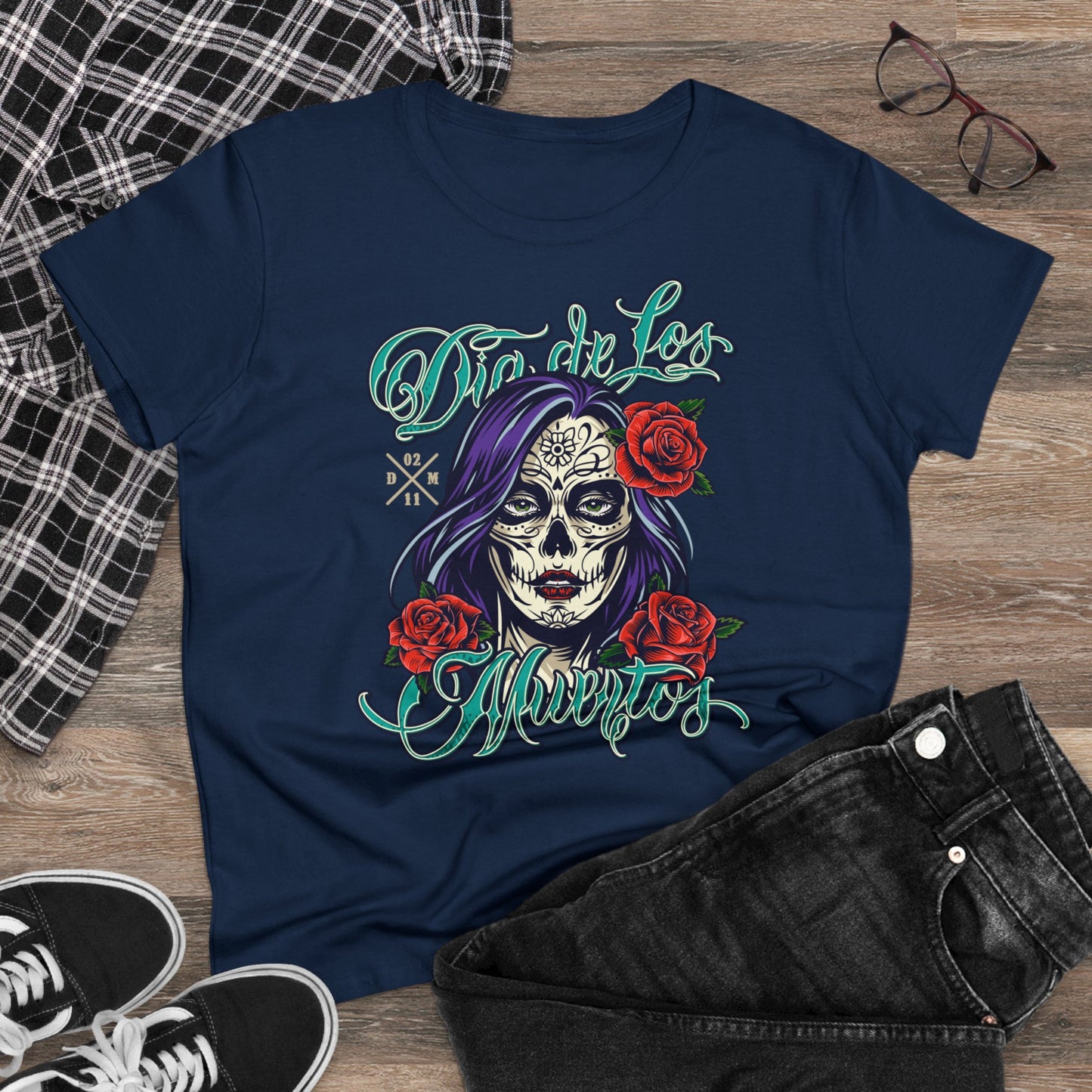 Damen T-Shirt Dia de Los Muertos