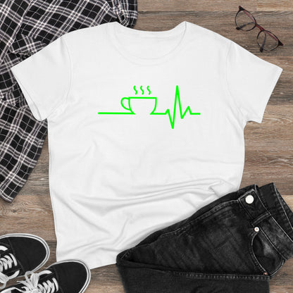 Damen T-Shirt Kaffee EKG