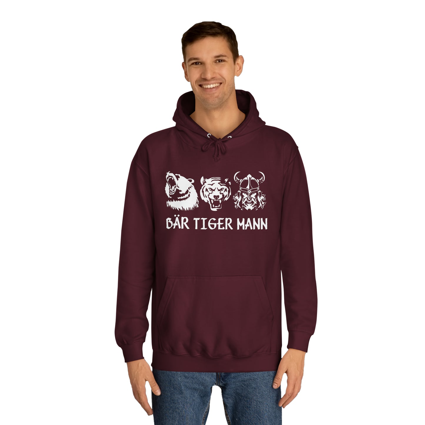Unisex Hoodie Bär Tiger Mann