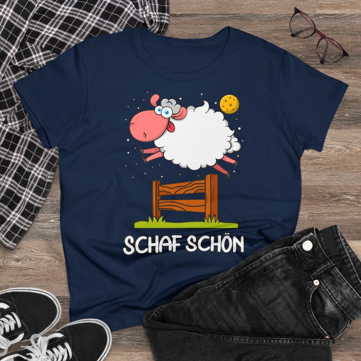 Damen T-Shirt Schaf schön