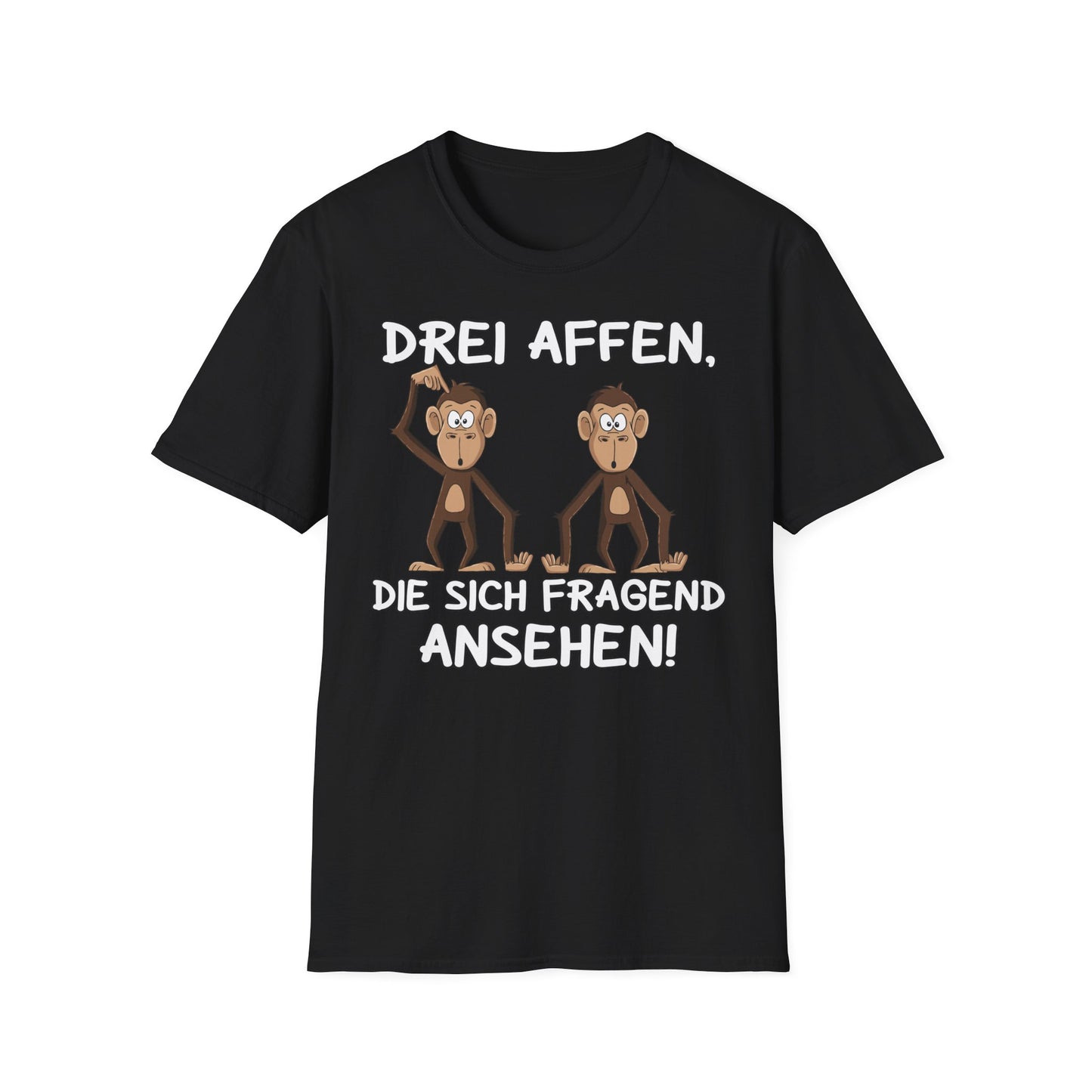 T-Shirt Drei Affen die sich fragend ansehen