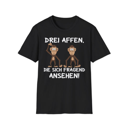 T-Shirt Drei Affen die sich fragend ansehen