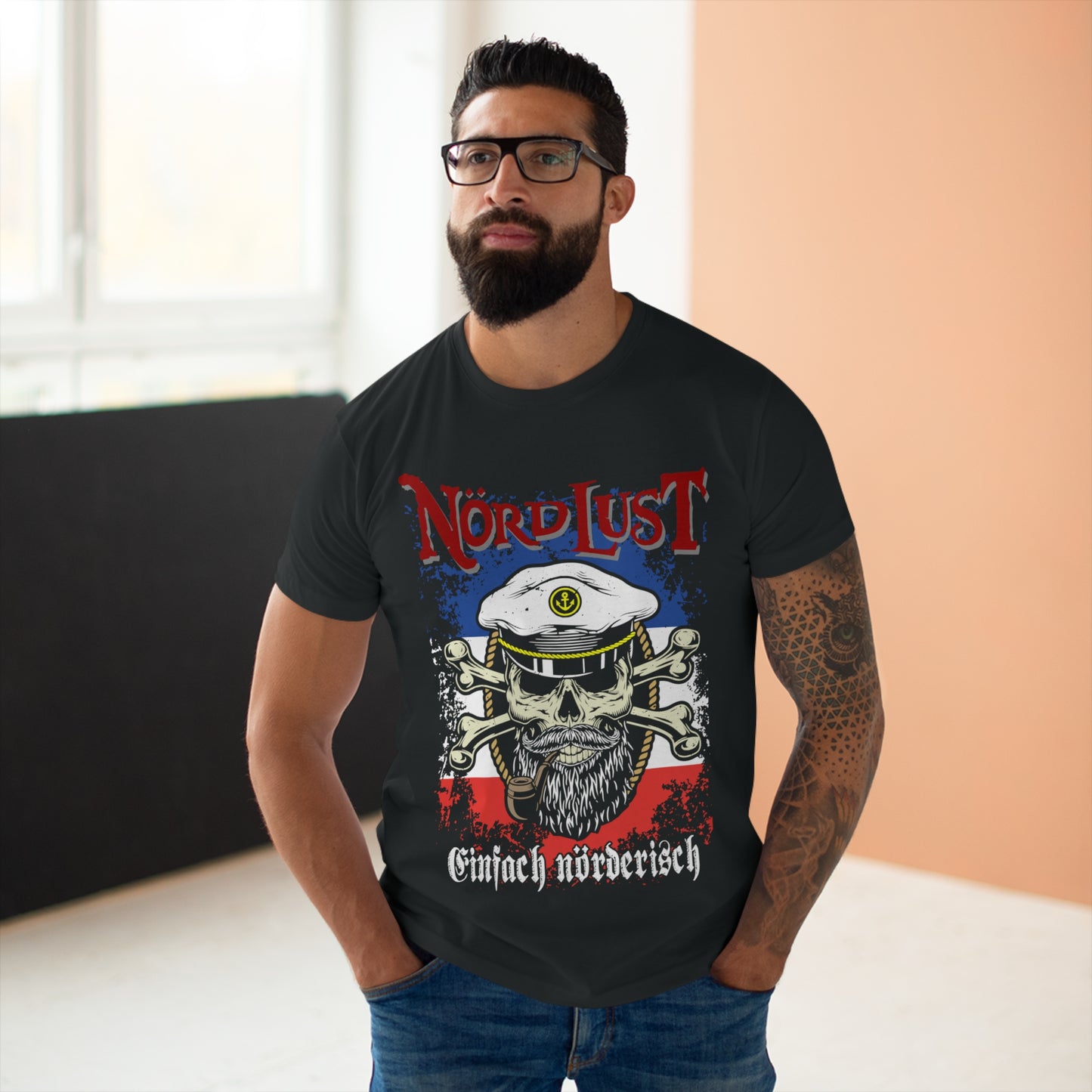 T-Shirt (bis 5XL) NördLust - Einfach nörderisch SH-Flagge